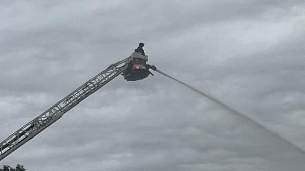 Fire crews were battling a major apartment in Fayetteville on Friday afternoon.