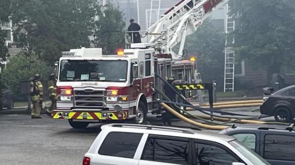 Fire crews were battling a major apartment in Fayetteville on Friday afternoon.