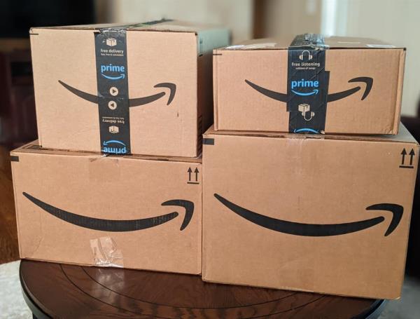 Amazon boxes on table