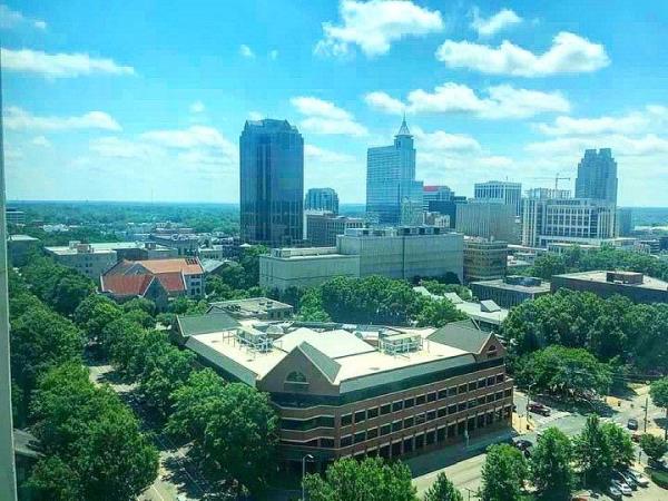 360 view of Raleigh from Holiday Inn hotel 