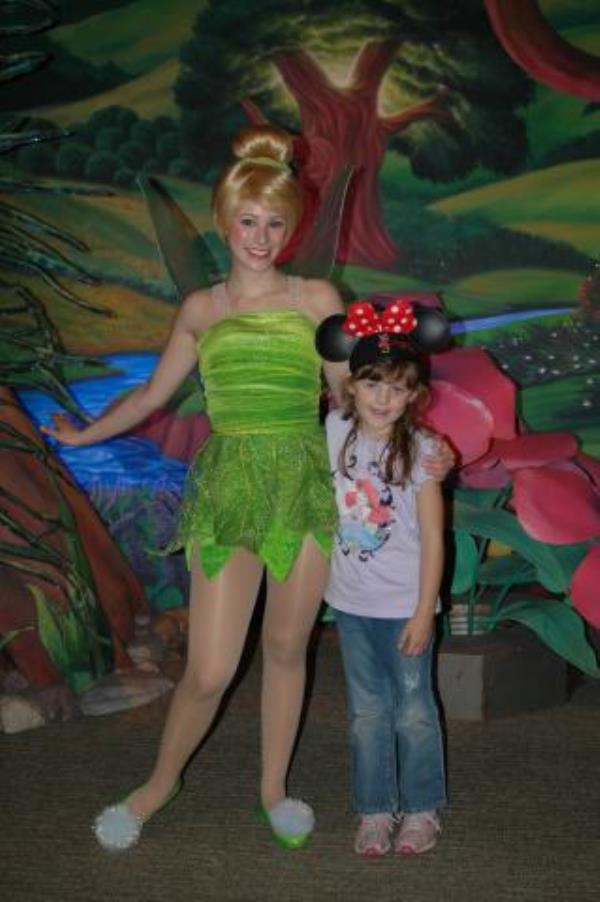 Andrea’s daughter, Alicia, met her hero, Tinkerbell