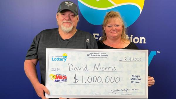 David Morris of Pineville won a $1 million Mega Millions prize in Tuesday's drawing after asking his children to choose his lottery numbers.