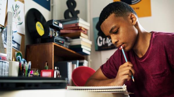 Teen doing homework (adobe stock)